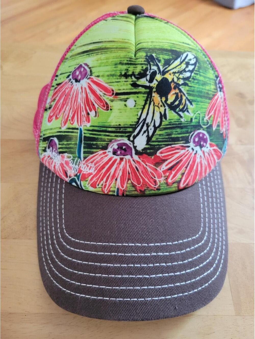 Abby Paffrath Art Trucker Hat Flower Bee Snapback Mesh Back OSFM Cap NEW